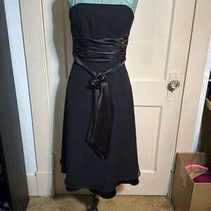 Black sheer with slip  strapless cocktail dress size 4